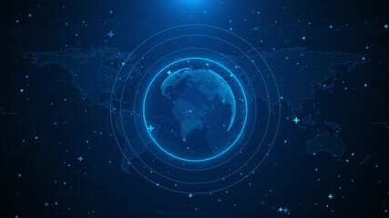 Wall Mural - global connection network background. world map high-speed internet wireless data transmission. mode