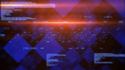 Digital code appearing with numbers and text abstract futuristic technology concept