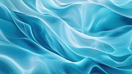 Wall Mural - flowing blue abstract background with soft waves and light effects