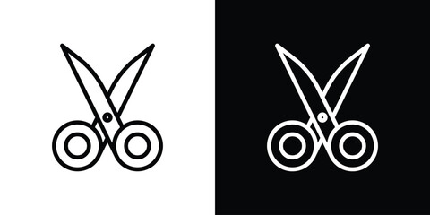 Scissors icon design. simple stroke line vector icon set