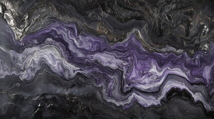 Wall Mural - Aurora inspired background, marbled, black, dark, purple and black, silver highlights