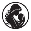 © Emruzzoha - Side Profile of Mother and Baby | Heartwarming Silhouette Vector