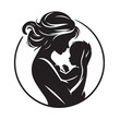 © Emruzzoha - Minimalist Silhouette of Mother Kissing Baby | Maternity Vector Illustration