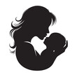 © Emruzzoha - Loving Mother Kissing Baby Silhouette – Minimal Black and White VectorHigh contrast silhouette of a mother kissing her baby’s forehead, designed in a minimalist circular vector style. Perfect for mate