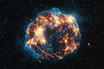 Wall Mural - supernova nebula showcasing a collapsed star moving through space, supernova nebula collapsed star f