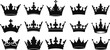 © MaC GFX Studio - Extensive Set of Elegant Black Silhouette Royal Crown Icons AI Generative