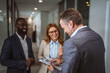 © Miljan Živković - african american man and caucasian woman businesspeople on meeting