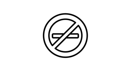 Wall Mural - isolated black outline of a no entry or prohibition sign on a white background in simple vector styl