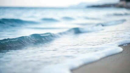 Wall Mural - a detailed view of a wave crashing on a sandy beach.
