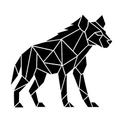 Wall Mural - an artistic representation of a hyena. the monochrome illustration is a geometric exploration of for
