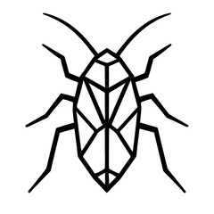 Wall Mural - a minimalist vector illustration showcases a geometric insect, crafted with clean lines and sharp an