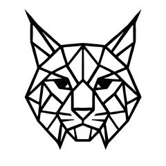 Wall Mural - a geometric representation of lynx, capturing the elegant lines and angular shapes of the animal.