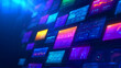 © ChaoticDesignStudio - A variety of vibrant digital screens showcase real-time data analytics and performance metrics in a high-tech environment, creating an engaging visual experience