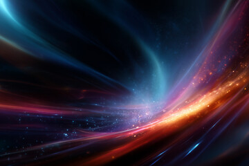 Wall Mural - abstract digital art depicting a futuristic time travel portal with vibrant colors and sci-fi elemen
