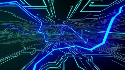 Wall Mural - technology background, futuristic abstract digital background with dark red and neon yellow lines