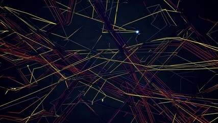 Wall Mural - technology background, futuristic abstract digital background with dark red and neon yellow lines