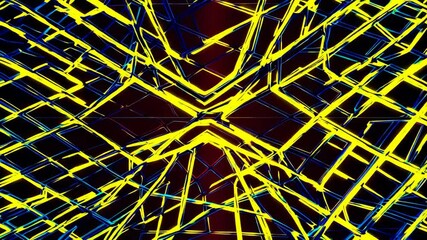 Wall Mural - technology background, futuristic abstract digital background with dark red and neon yellow lines