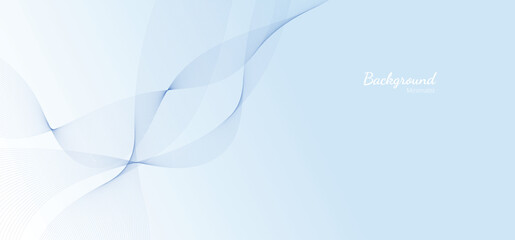 Abstract line wave background blue color. Vector design element for banner, cover and pattern