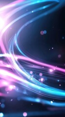 Wall Mural - abstract swirling lights in vibrant pinks and blues. a dark background provides contrast to glowing,