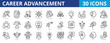 © Galuh Sekar - Career advancement icon pack collection set for job promotion and human resources. With job search, resume, promotion, networking, mentorship, leadership, skill growth, career path, upskill