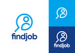 © nubikor - simple find job logo. creative search work vector graphic design