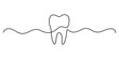 © MD - Continuous one line drawing human tooth. Dentistry Single line icon. Medical symbol. Doodle one line art vector illustration