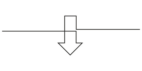 Arrow pointing right, continuous one line drawing  illustration. Single line Arrow pointing right, vector background. Arrow pointing right, icon. Single outline of a Arrow pointing right. Pro vector
