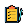 © KangBekgron - Checklist with turquoise pen on white background. Icon symbol illustration