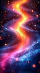 Wall Mural - digital technology rainbow-colored luminous ray illustration poster background