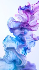 Canvas Print - digital technology blue and purple abstract gradient curve illustration poster background
