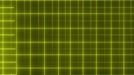 Abstract grid background with glowing neon yellow lines perfect for technology presentations or digital design projects