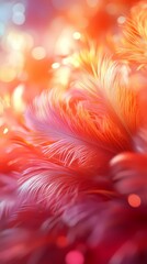 Wall Mural - digital technology red abstract feather wave illustration poster background