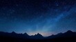 © Chayon Creative - A starry night sky over mountains, with a gradient of deep blue to black. The stars form an intricate pattern in the shape of waves, creating a sense of depth and mystery