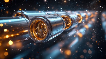 Futuristic Engine Array in Space Background