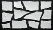 © MidStock - Irregular Shaped White Torn Paper Set On Black Background, Paper Texture, Blank Paper