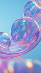 Wall Mural - Digital technology blue purple gradient wave bubble illustration poster background