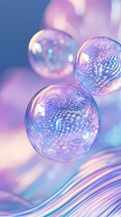 Wall Mural - Digital technology blue purple gradient wave bubble illustration poster background