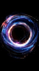 Wall Mural - Digital technology space vortex particle illustration poster background