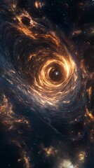 Wall Mural - Digital technology space vortex particle illustration poster background