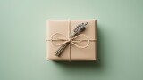 Kraft paper gift box with lavender and twine