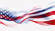 © PopseedArt - Abstract Waving Flag Design Red White and Blue Swirls