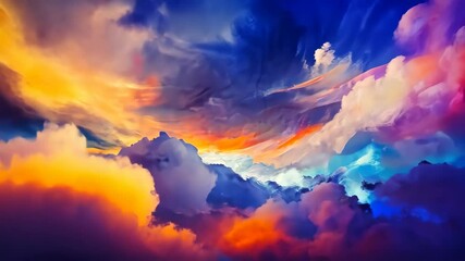 Wall Mural - vivid colors dance across a dreamlike sky in this abstract animated masterpiece