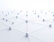 © จรัญ กาษาวัต - Minimalist White Network Mesh on White Background: Abstract Data Connection