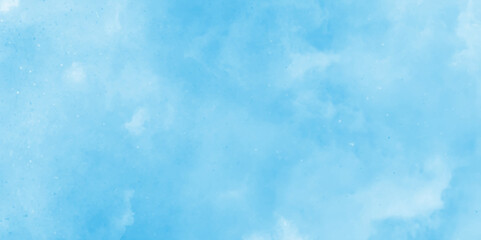 Wall Mural - bright blue cloudy sky vector illustration, painted white clouds with pastel blue sky, watercolor il