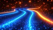 © Muhimah - Glowing Trails, Cosmic Background, Abstract Art