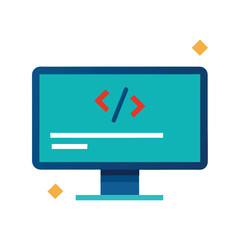 Coding vector illustration, programming concept, software development, web code, technology design element

