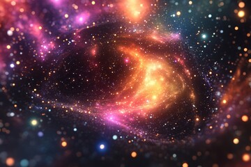 Wall Mural - folding space to travel through the galaxy under a vibrant starry sky, travelling through the galaxy