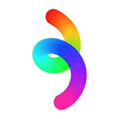 Wall Mural - abstract wavy gradient lines with playful squiggle shapes, colorful ribbon elements, geometric doodl