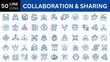 © Muhammad Asif - Collaboration & Sharing editable icon set. Editable stroke. Vector illustration.