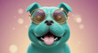 © Vety - Stylish Cartoon Dog Wearing Glasses on a Gradient Background